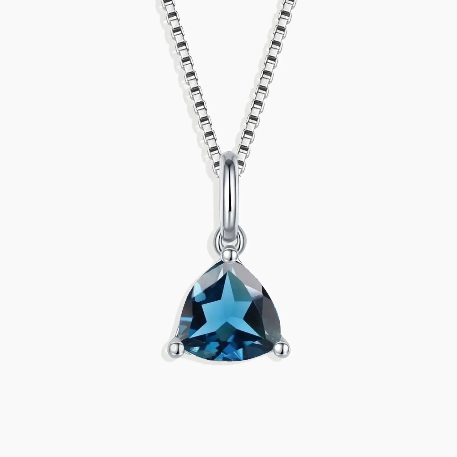 Irosk Trillion cut Necklace in Sterling Silver - London Blue Topaz - Irosk Australia