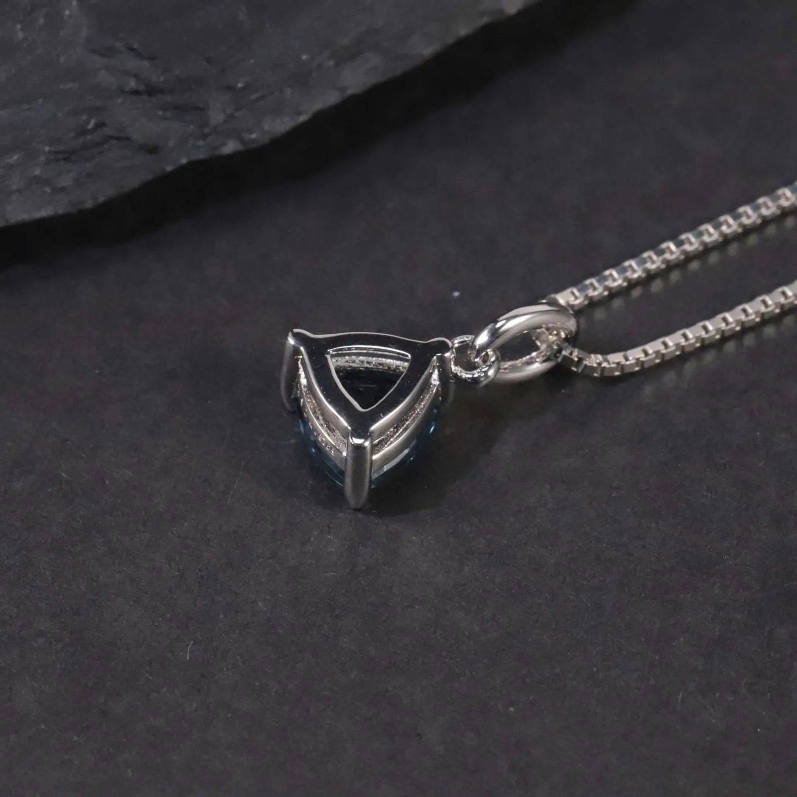 Irosk Trillion cut Necklace in Sterling Silver - London Blue Topaz - Irosk Australia