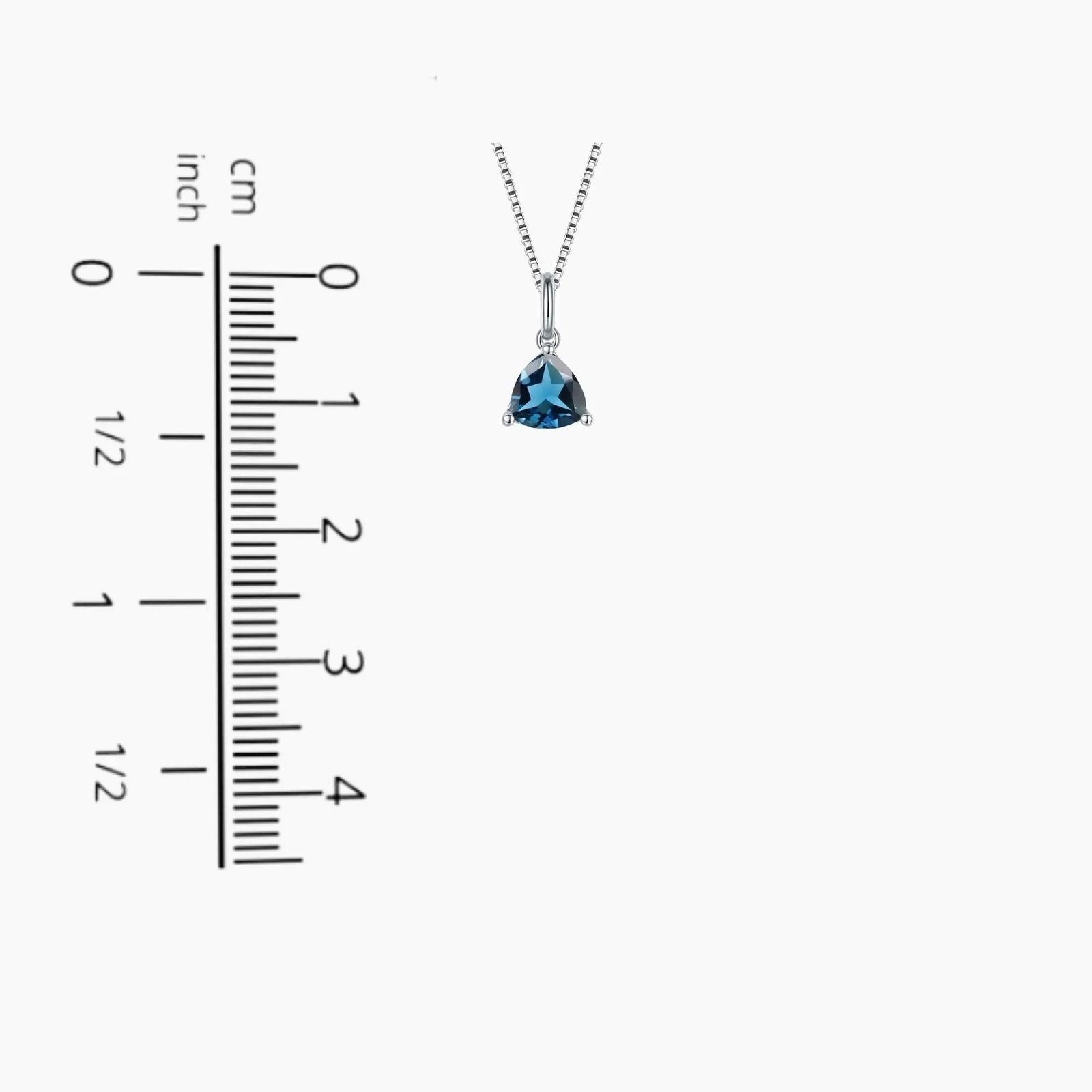 Irosk Trillion cut Necklace in Sterling Silver - London Blue Topaz - Irosk Australia
