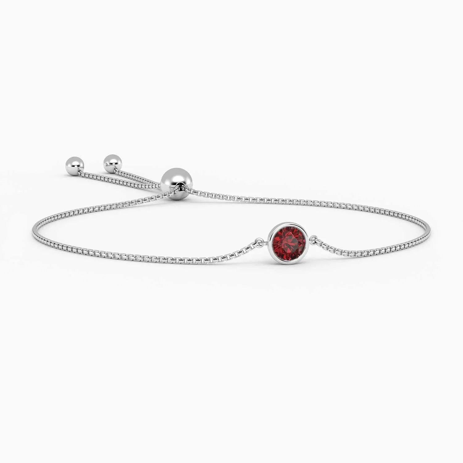Irosk bezel Set Round Garnet Bracelet - Irosk Australia