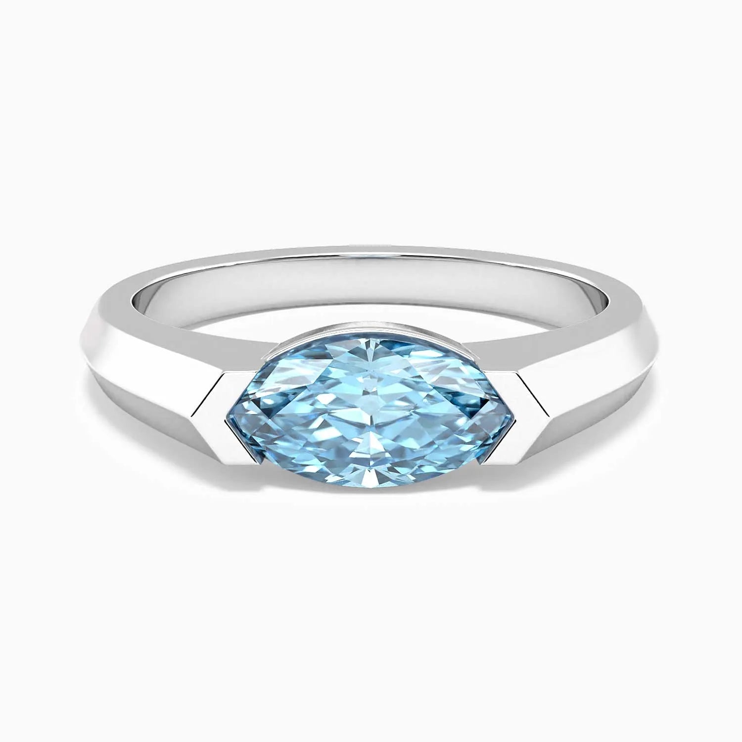 Marquise Cut Topaz Semi Bezel Set RIng - Irosk Australia