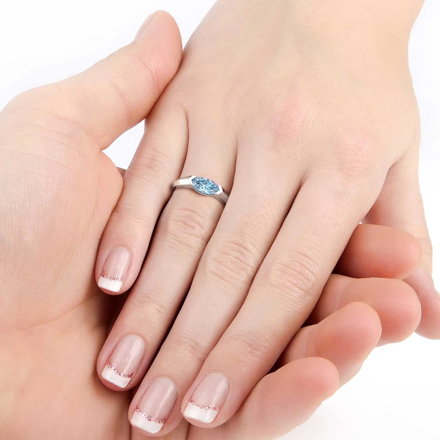 Marquise Cut Topaz Semi Bezel Set RIng - Irosk Australia