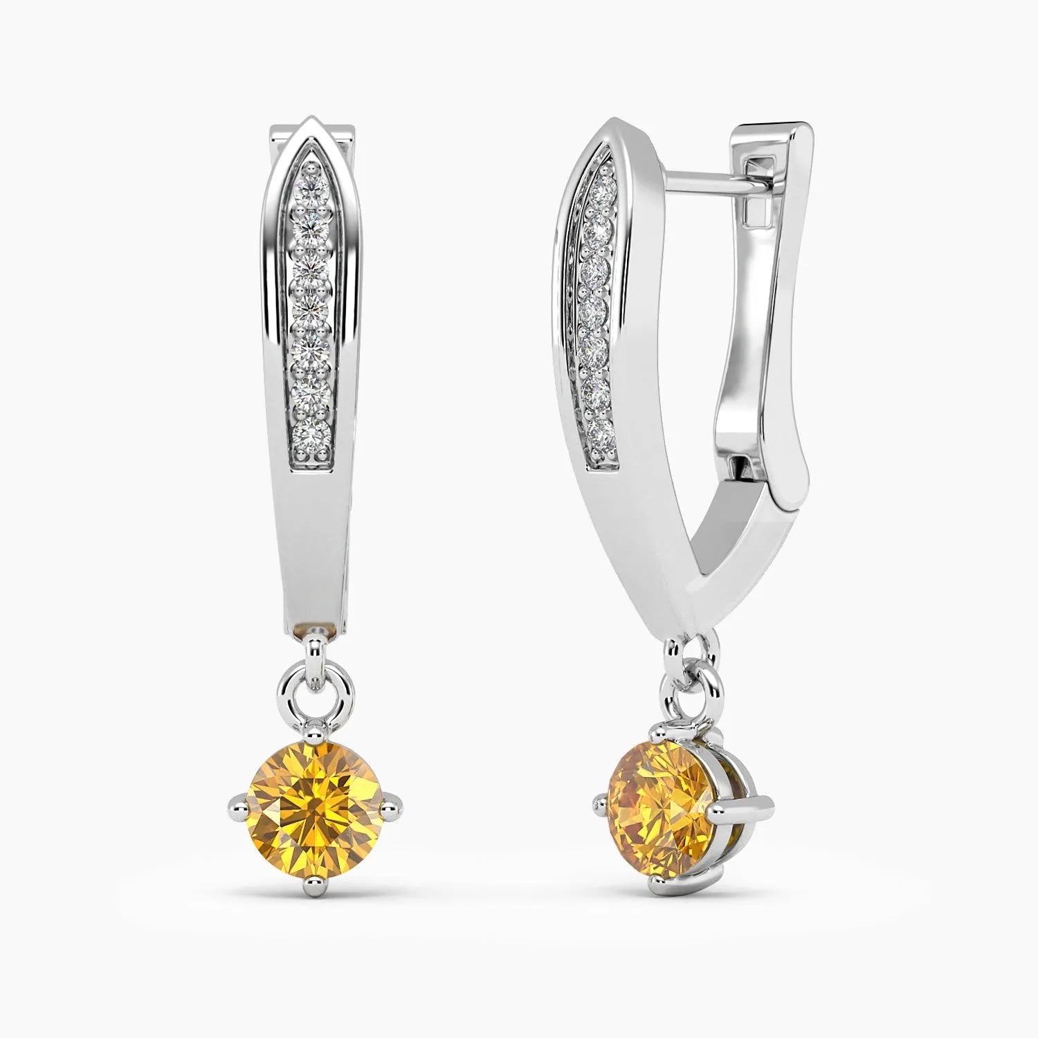 Mia Citrine Drop Earrings in Sterling Silver – Citrine Drop Earrings
