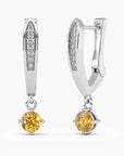 Mia Citrine Drop Earrings in Sterling Silver – Citrine Drop Earrings