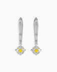 back side of citrine drop earrings