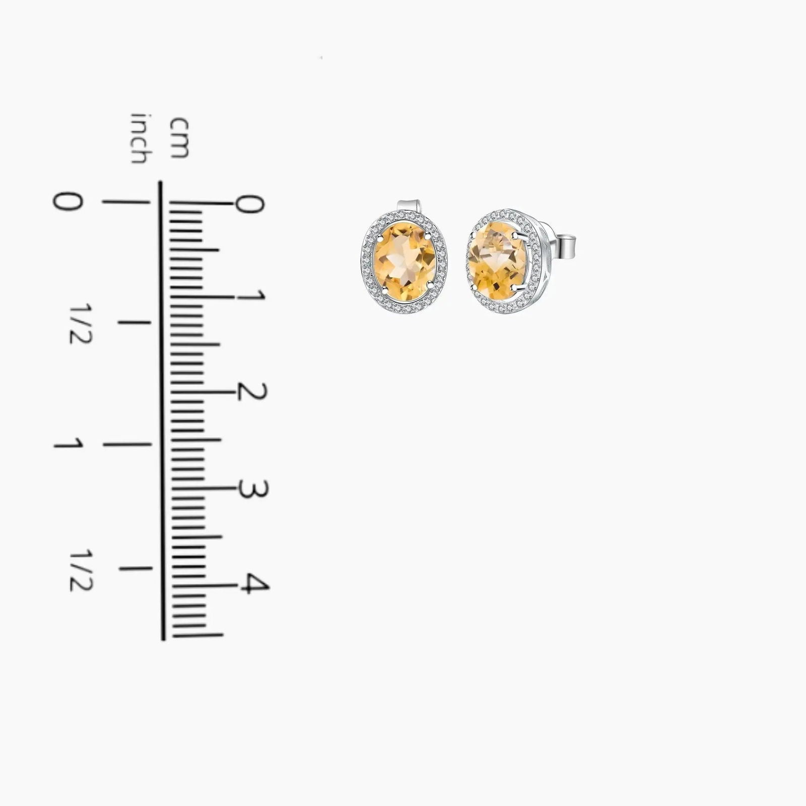 Oval Regal Citrine Earrings in Sterling Silver | Irosk Australia ® - Irosk Australia