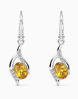 front view of citrine gemstone earrings