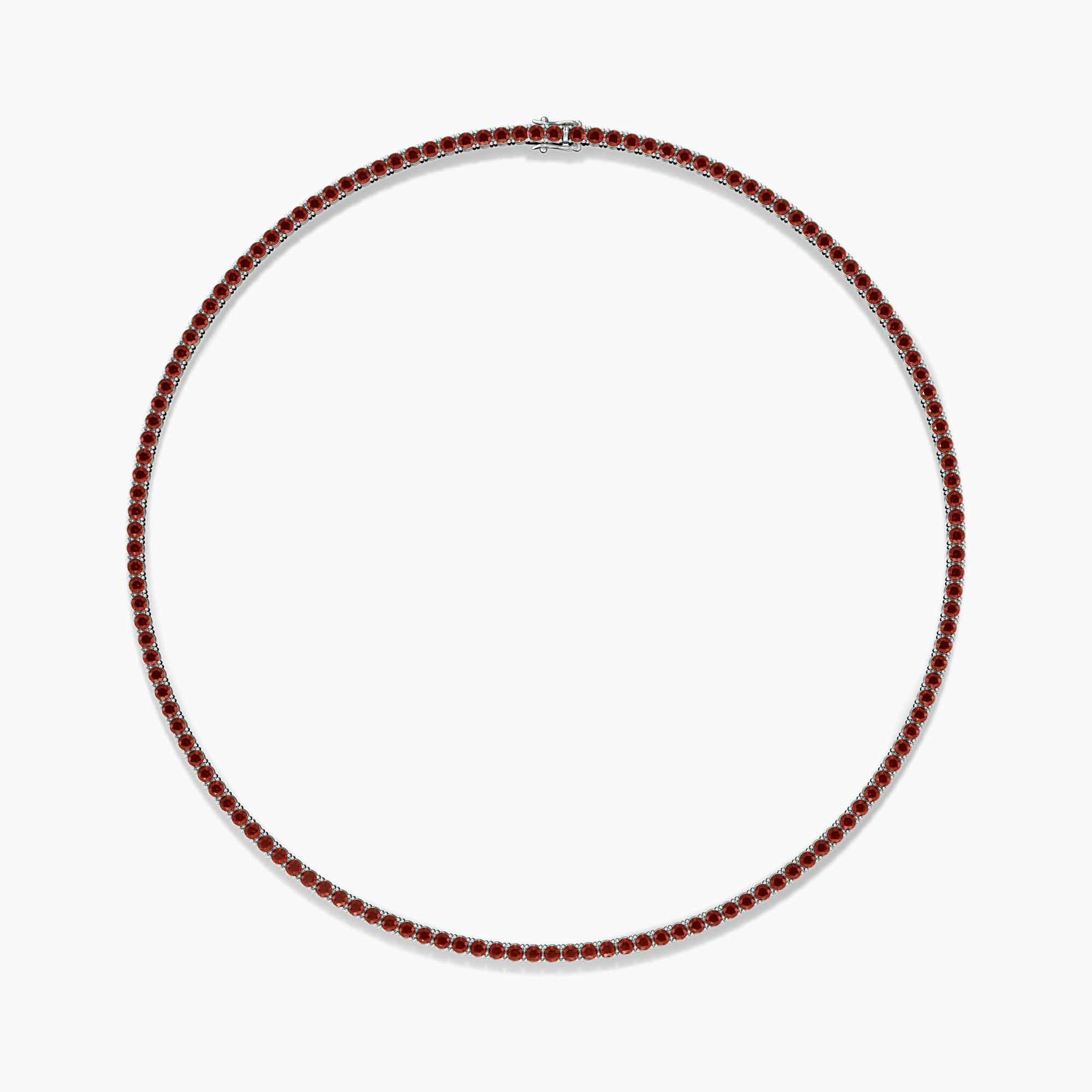 Garnet Tennis Necklace in Sterling Silver – January Birthstone | Irosk ®