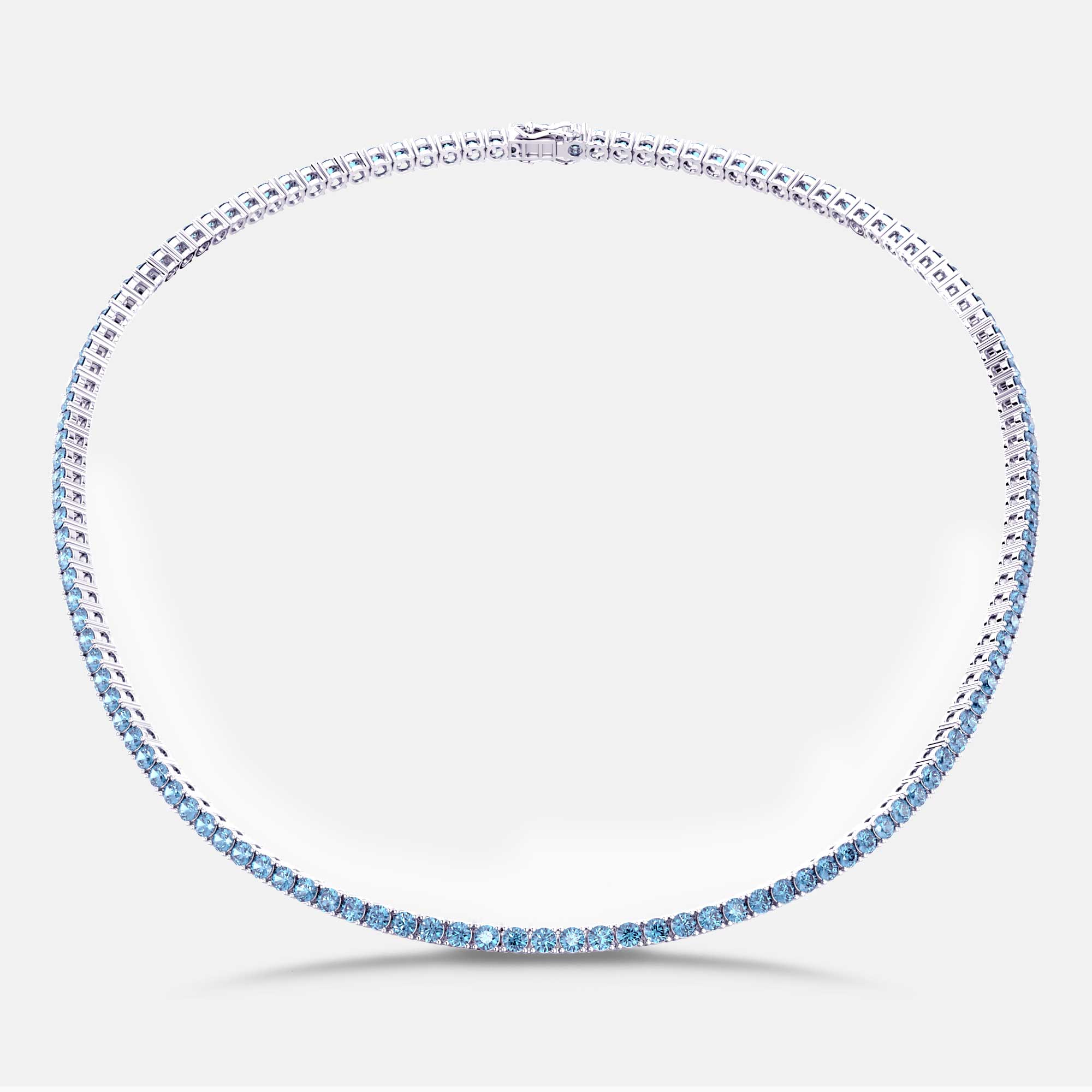 Sky Blue Topaz Tennis Necklace in Sterling Silver – Irosk ®