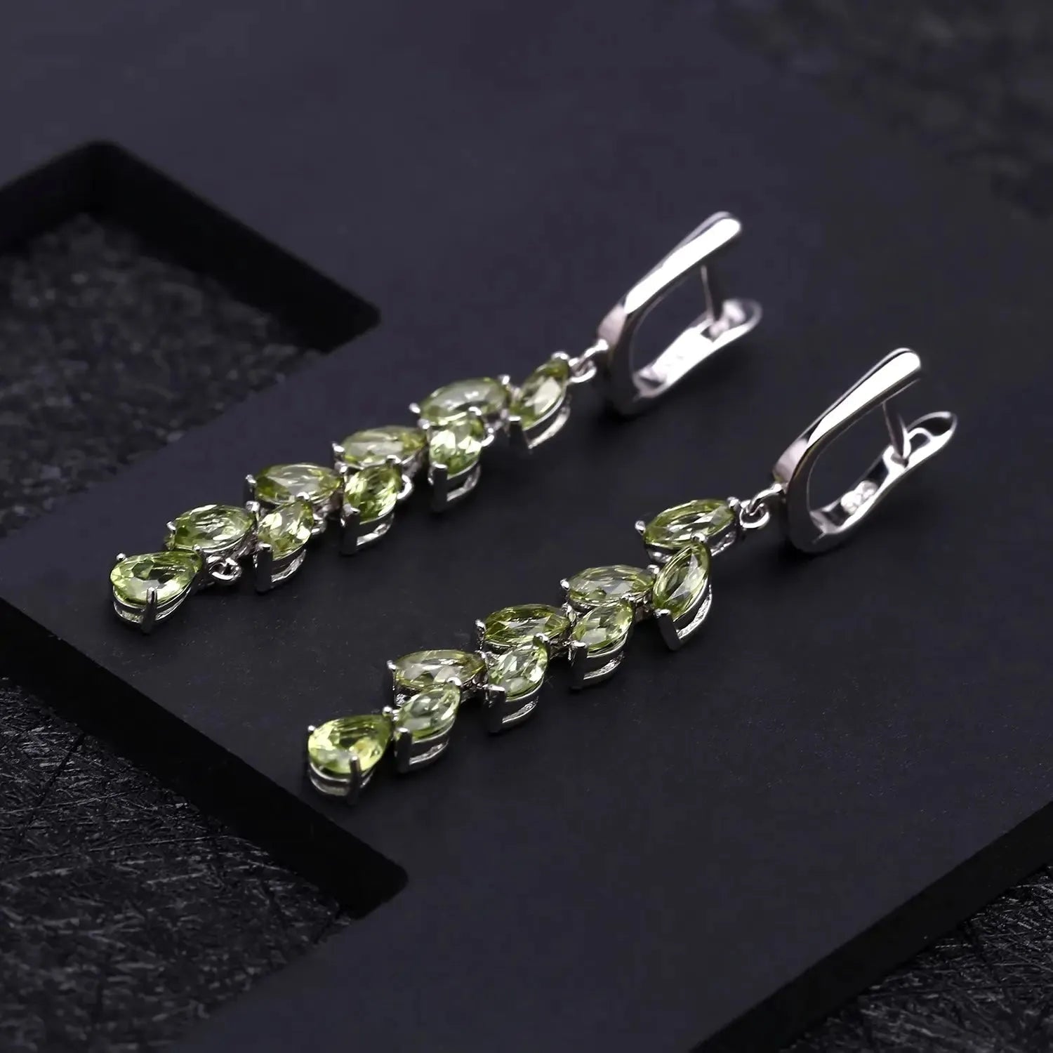 Peridot Drop Earrings in Sterling Silver | Irosk Australia ® - Irosk Australia