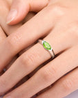 marquise peridot ring on model