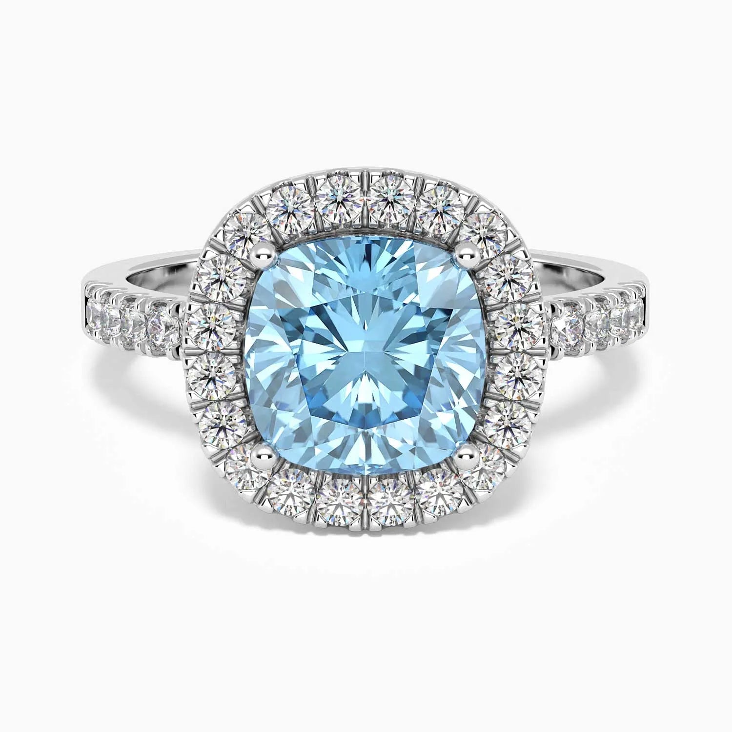 Radiant Majesty: Sterling Silver Topaz Halo Statement Ring - Irosk Australia