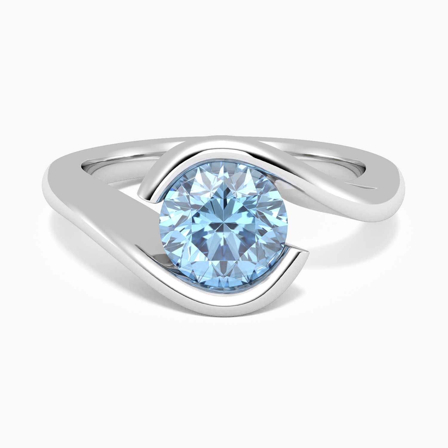 Round Cut Bezel Set Topaz Promise Ring - Irosk Australia