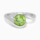 Round Cut Peridot RIng in Sterling Silver | Bezel Set | August Birthstone