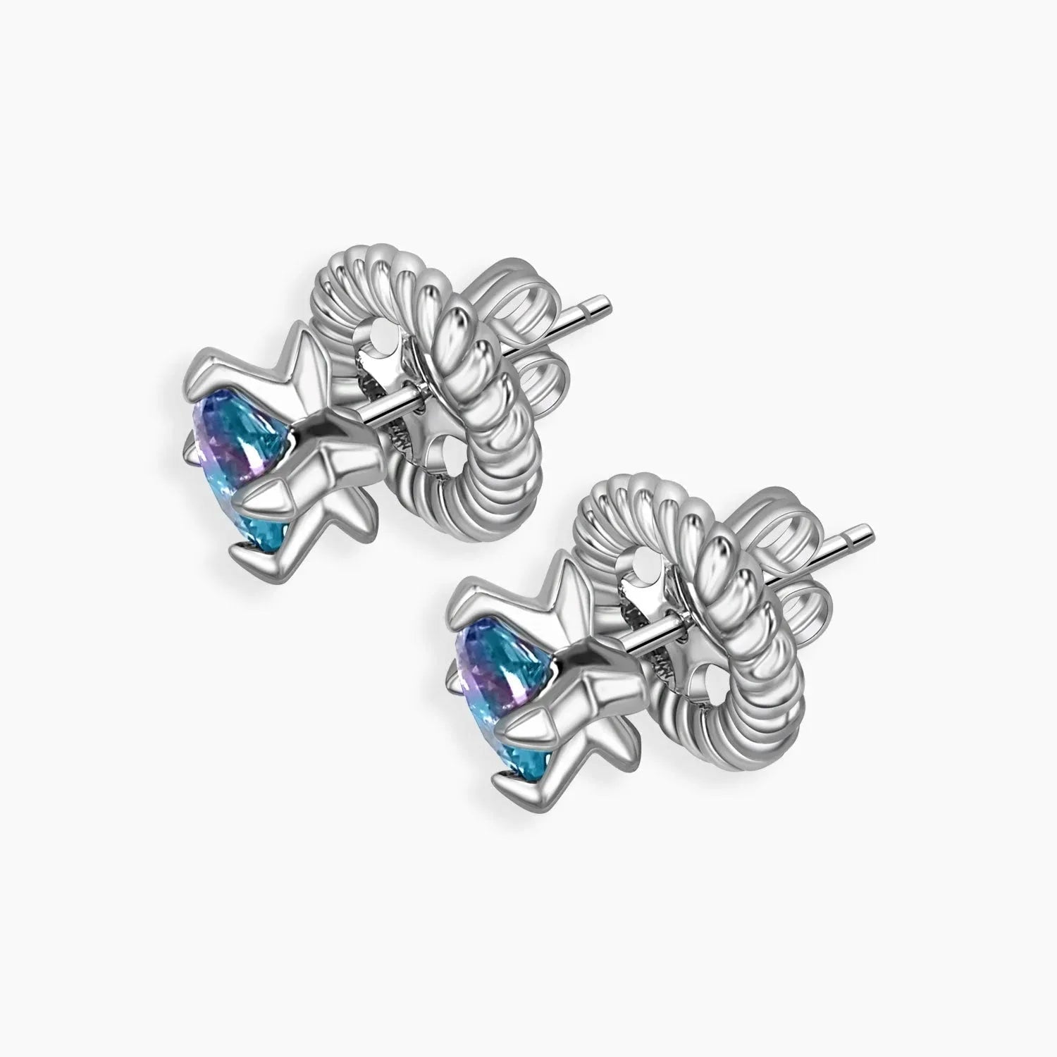 Round Shape Alexandrite Convertible Stud Earrings in Silver - Irosk Australia ® - Irosk Australia