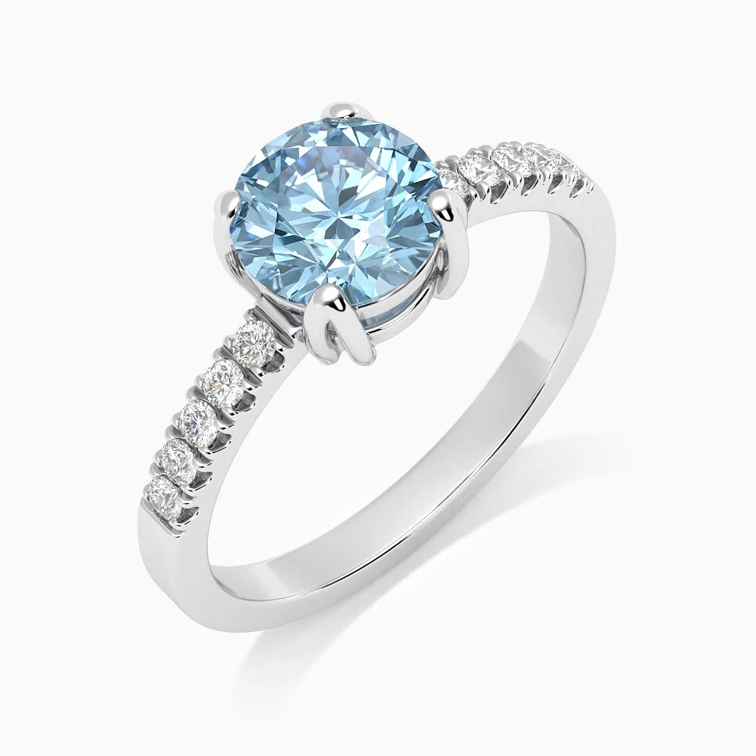 Round Shape Topaz Ring crafted in 925 Sterling Silver | Irosk Australia ® - Irosk Australia