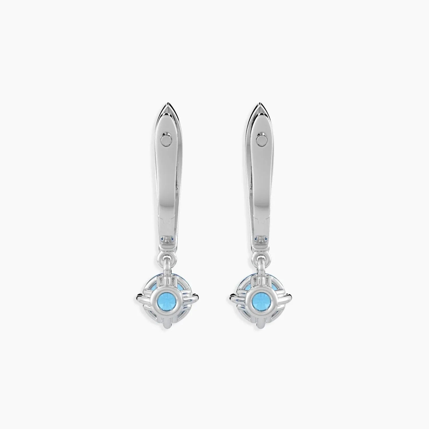 Round Topaz Drop Hoop Earrings in Silver - Irosk Australia ® - Irosk Australia