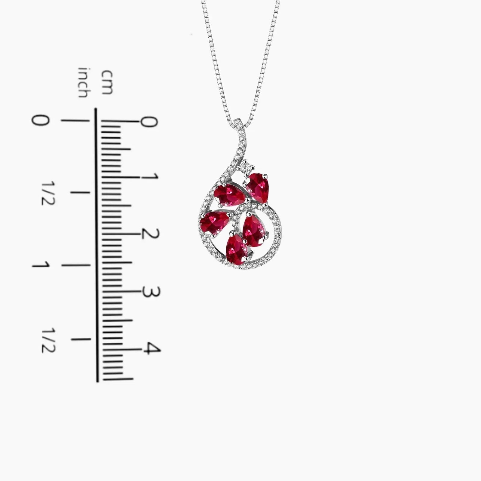 Ruby Dewdrop Necklace in Sterling Silver - Irosk Australia