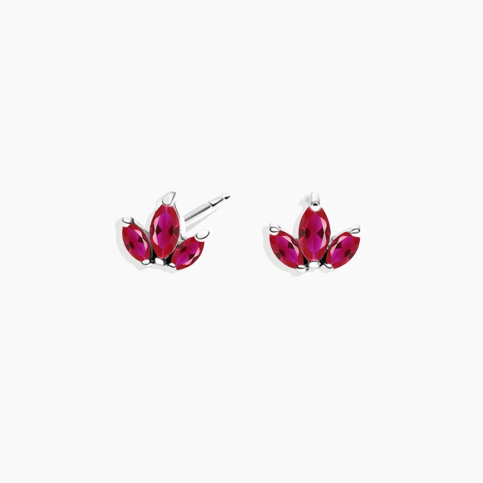 Ruby Tiny Stud Earrings in Sterling Silver - Irosk Australia