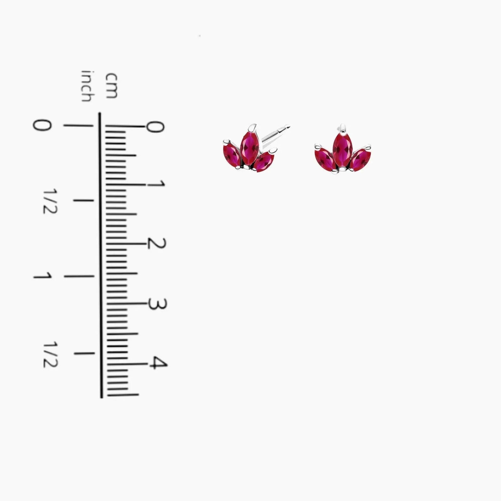 Ruby Tiny Stud Earrings in Sterling Silver - Irosk Australia