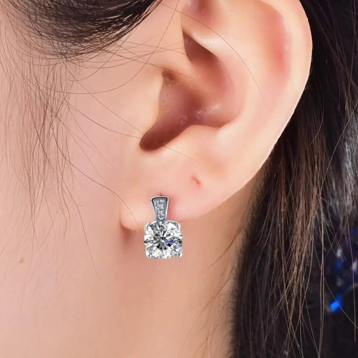 Scintillating Moissanite 1ct Stud Earrings in Sterling Silver - Irosk Australia® - Irosk Australia