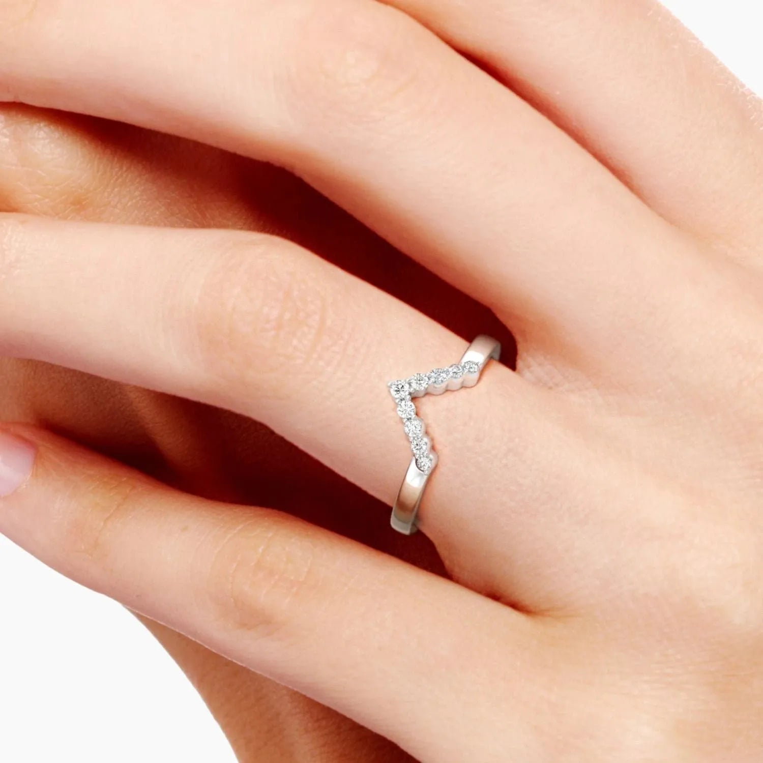 Silver - Pave V Shape Band Women's RIng - Irosk Australia - Irosk Australia