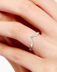 Silver - Pave V Shape Band Women's RIng - Irosk Australia - Irosk Australia