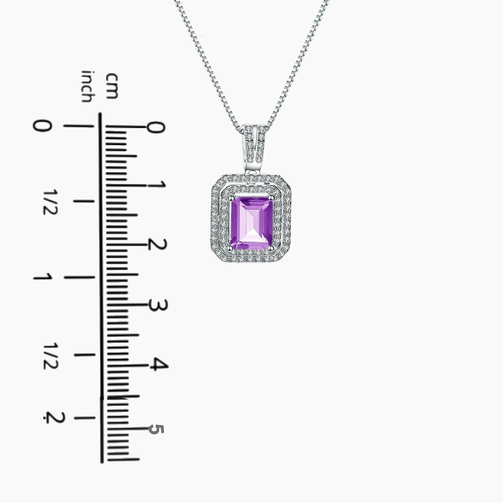 Sterling Silver Amethyst Baguette Cut Royale Pendant - Exquisite Women Jewellery - Irosk Australia