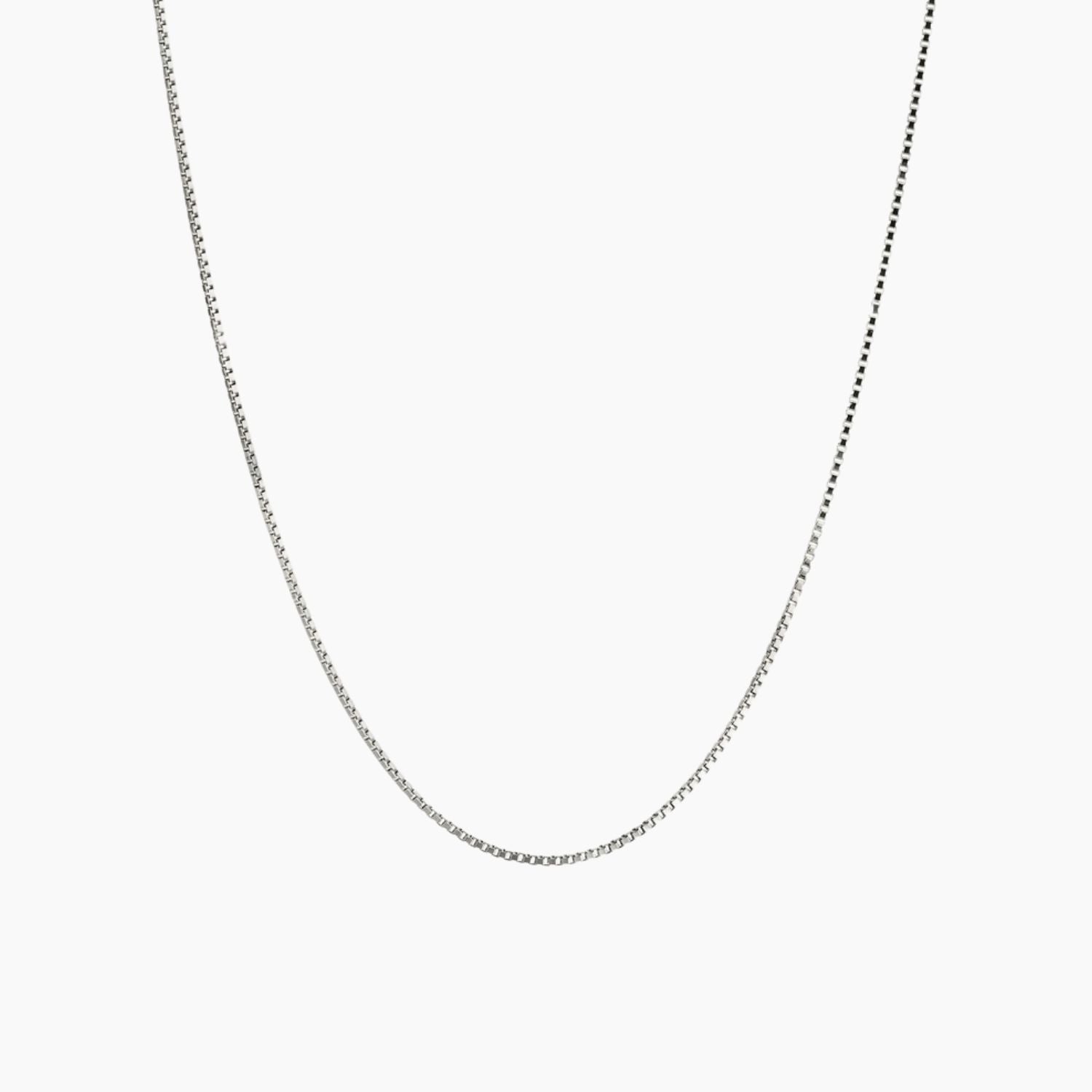 45 cm silver chain necklace, box chain in sterling silver from Irosk Australia.