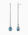 London Blue Topaz Dangle Earrings in Silver