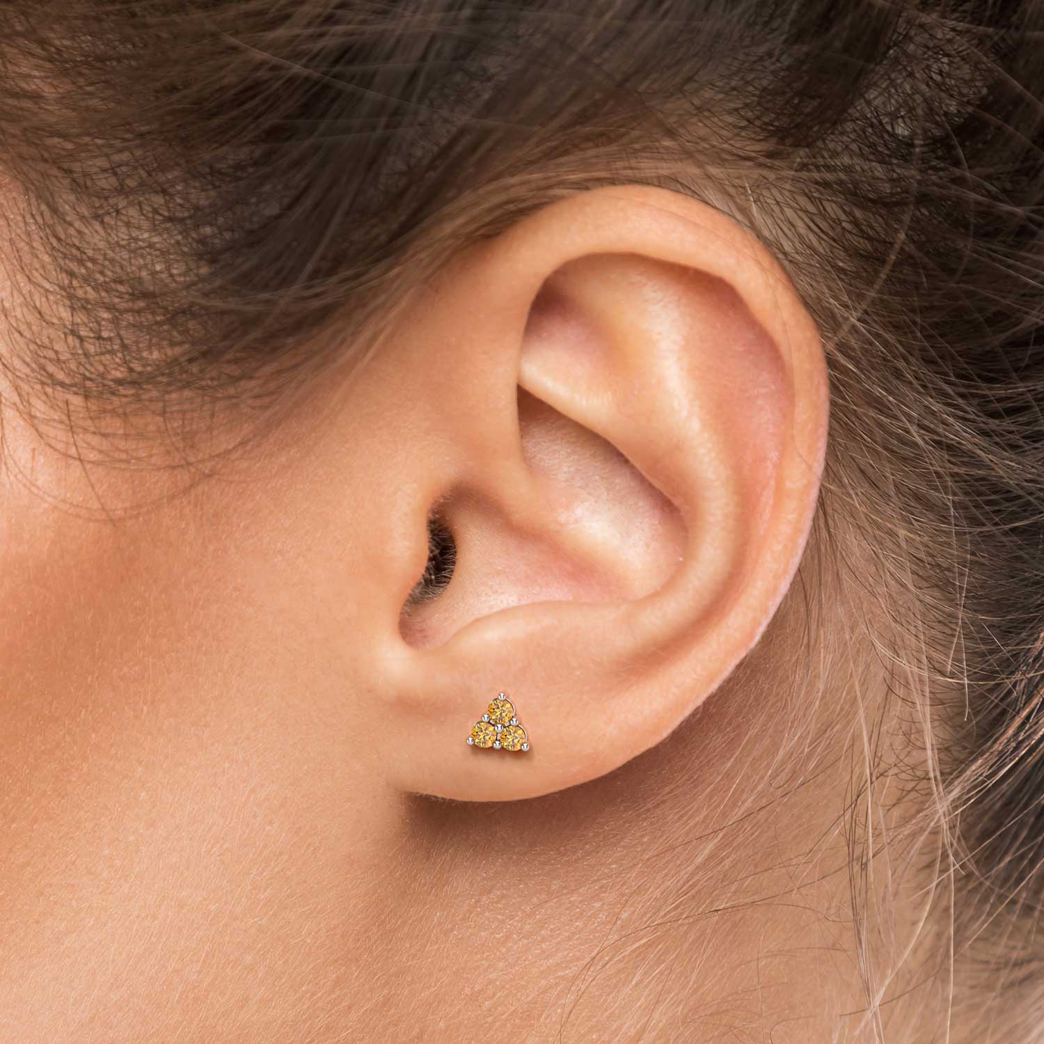 citrine earrings trio shape