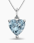 Heart Shaped Aquamarine Necklace in Sterling Silver – March Birthstone | Irosk®
