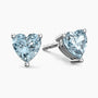 aquamarine heart shape stud earrings