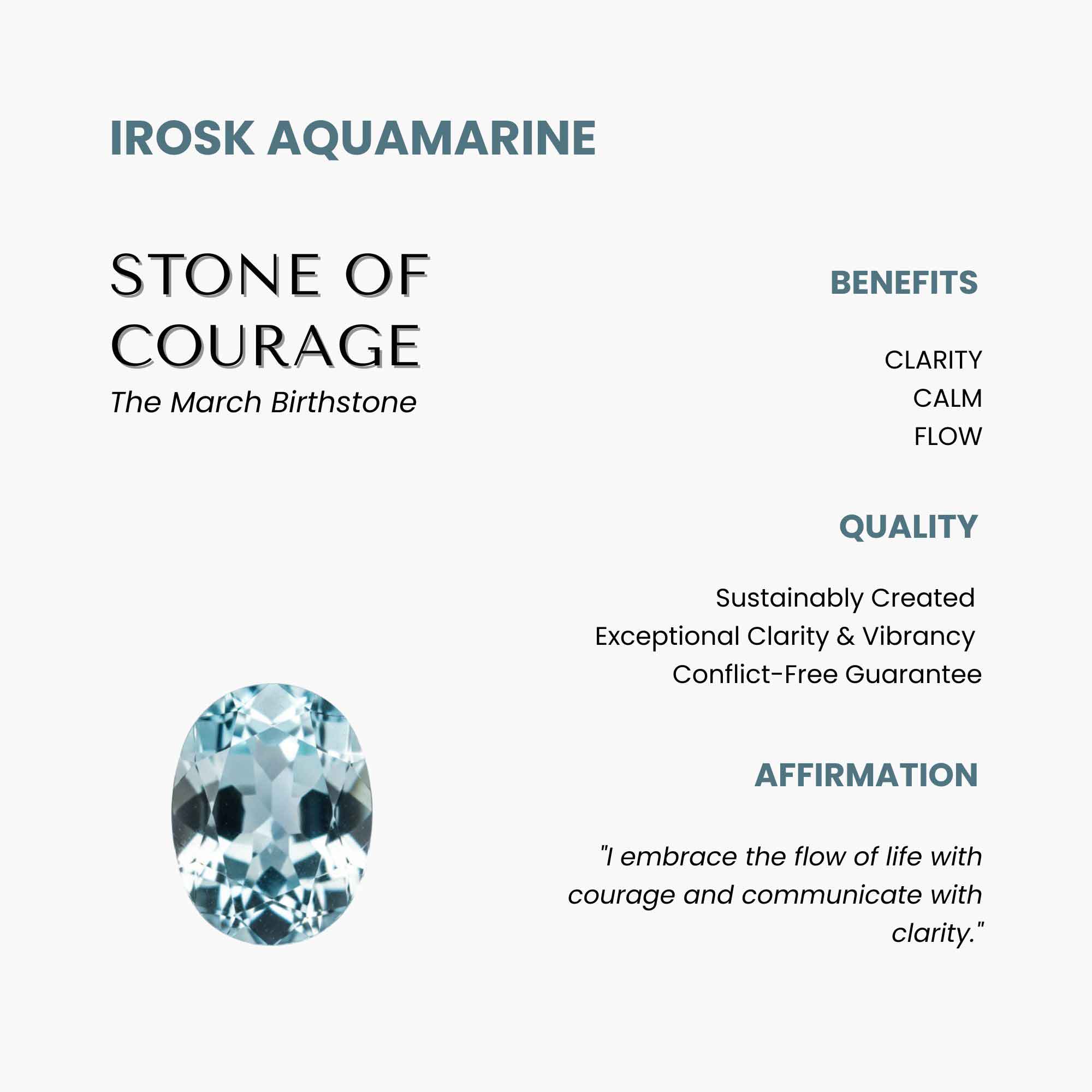 Heart Shaped Aquamarine Necklace in Sterling Silver – March Birthstone | Irosk®