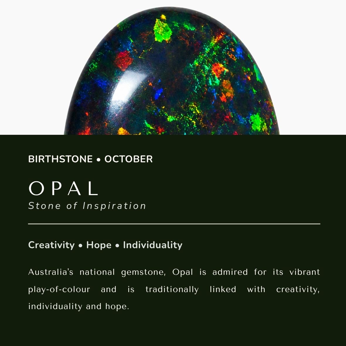 black opal stone card