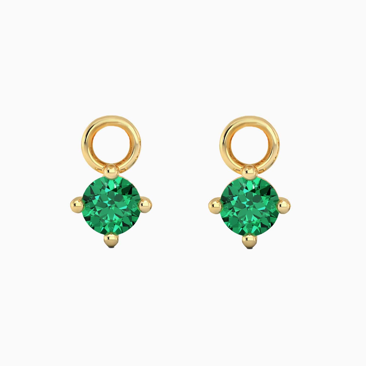 18K Gold-Plated Emerald Charm Hoop Earrings – May Birthstone