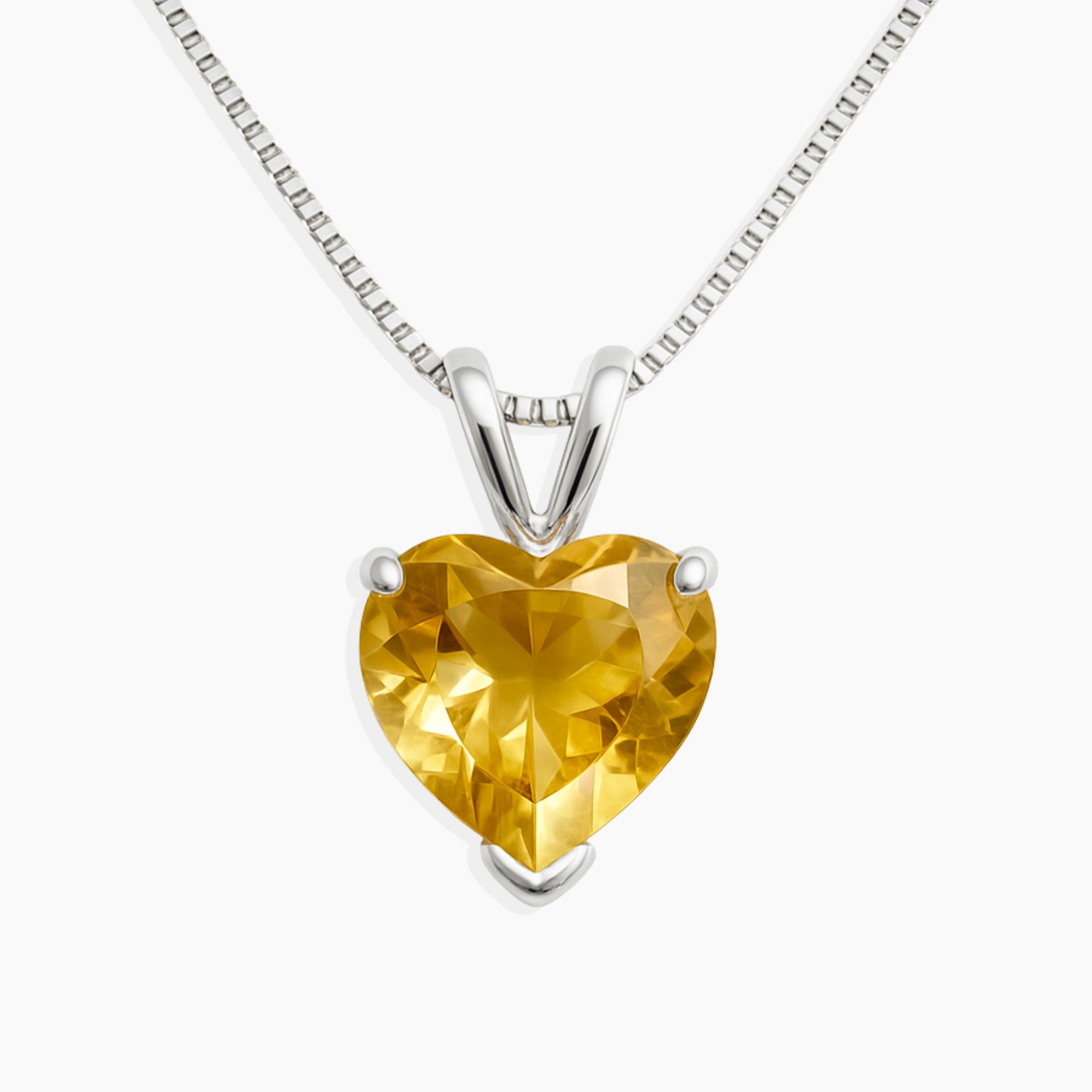 heart shape citrine pendant