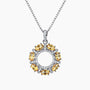 Celestial Halo Citrine Pendant in Rhodium-Plated Silver