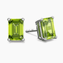 Irosk® Emerald-Cut Peridot Stud Earrings in Sterling Silver – August Birthstone