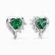 Sterling Silver Gemstone Jewellery: Emerald Heart Stud Earrings
