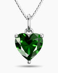 Heart Shaped Emerald Necklace in Sterling Silver – May Birthstone | Irosk®