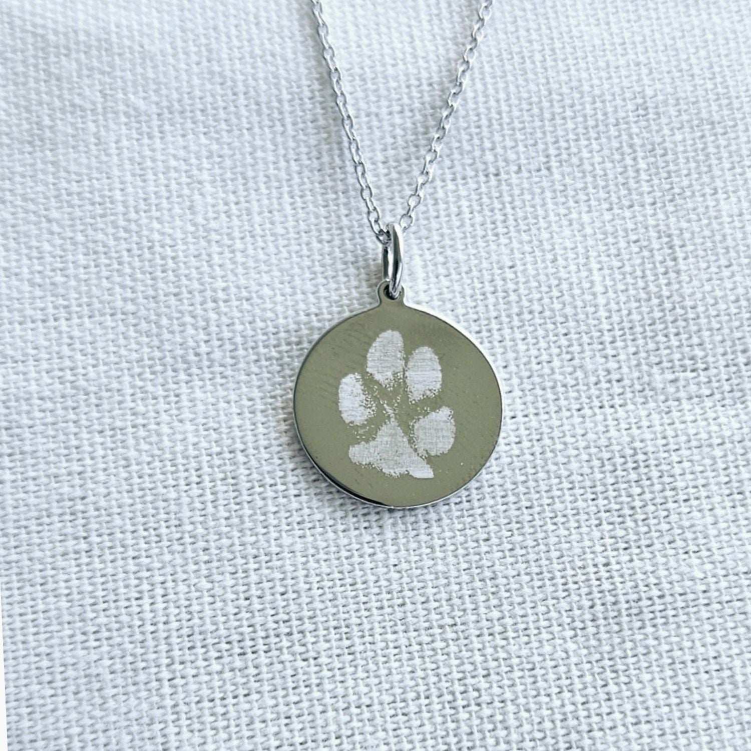 Custom Pet Paw Print Pendant Necklace