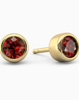 Round Shape Garnet Earrings in Gold - Irosk ®