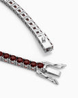 Garnet Tennis Bracelet in Sterling Silver – January Birthstone | Irosk ®