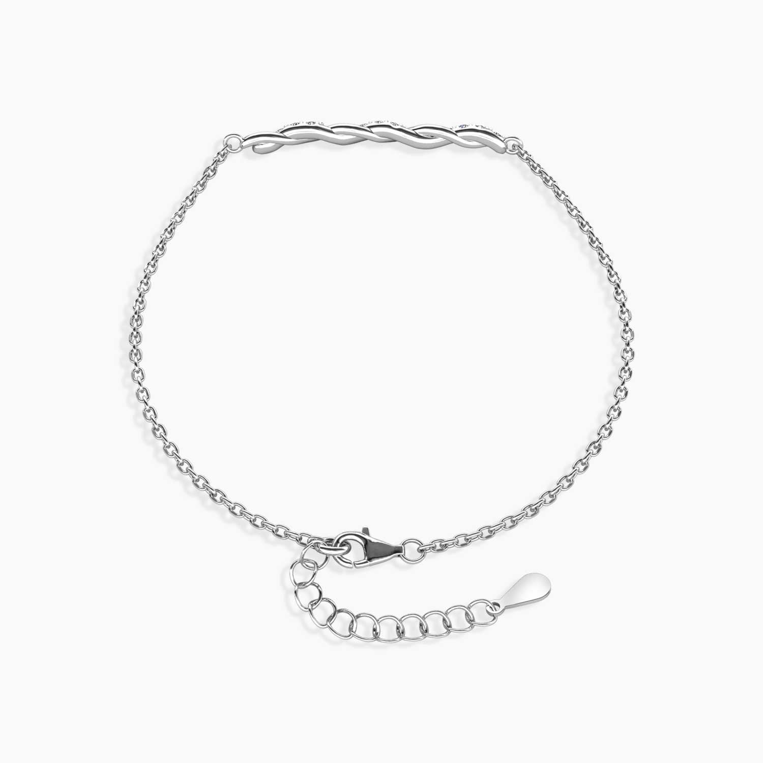Moissanite Wave Bracelet in Sterling Silver | Irosk