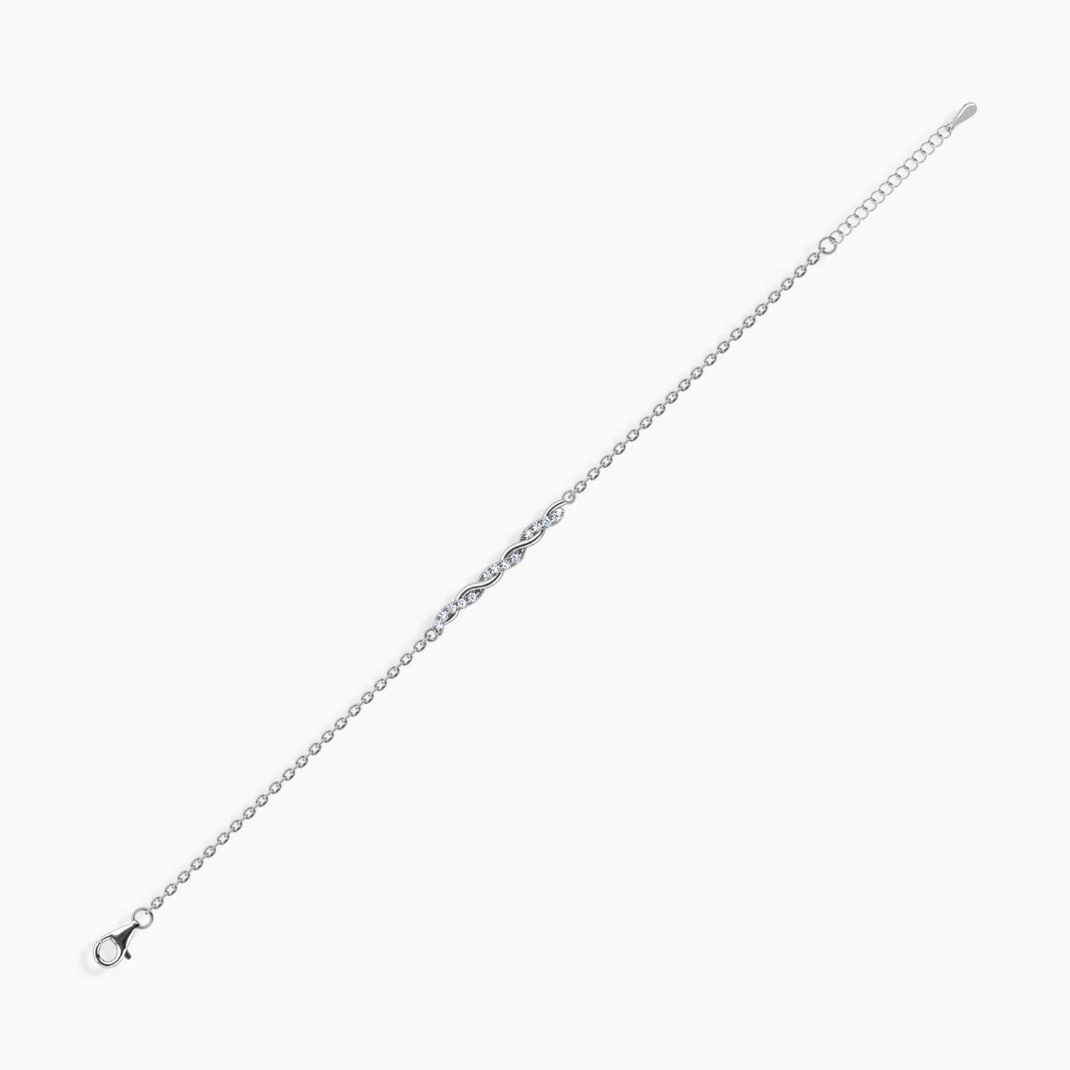 Moissanite Wave Bracelet in Sterling Silver | Irosk