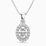 Oval Moissanite Halo Pendant Necklace – Sterling Silver Fine Jewellery | Irosk