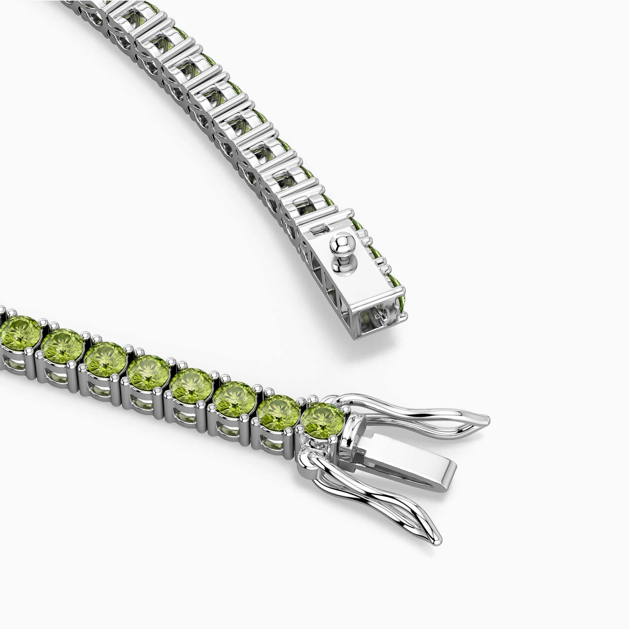 Peridot Tennis Bracelet in Sterling Silver – August Birthstone | Irosk ®