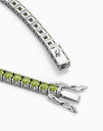 Peridot Tennis Bracelet in Sterling Silver – August Birthstone | Irosk ®