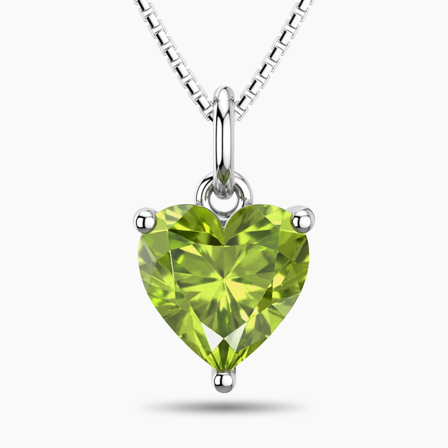heart peridot necklace